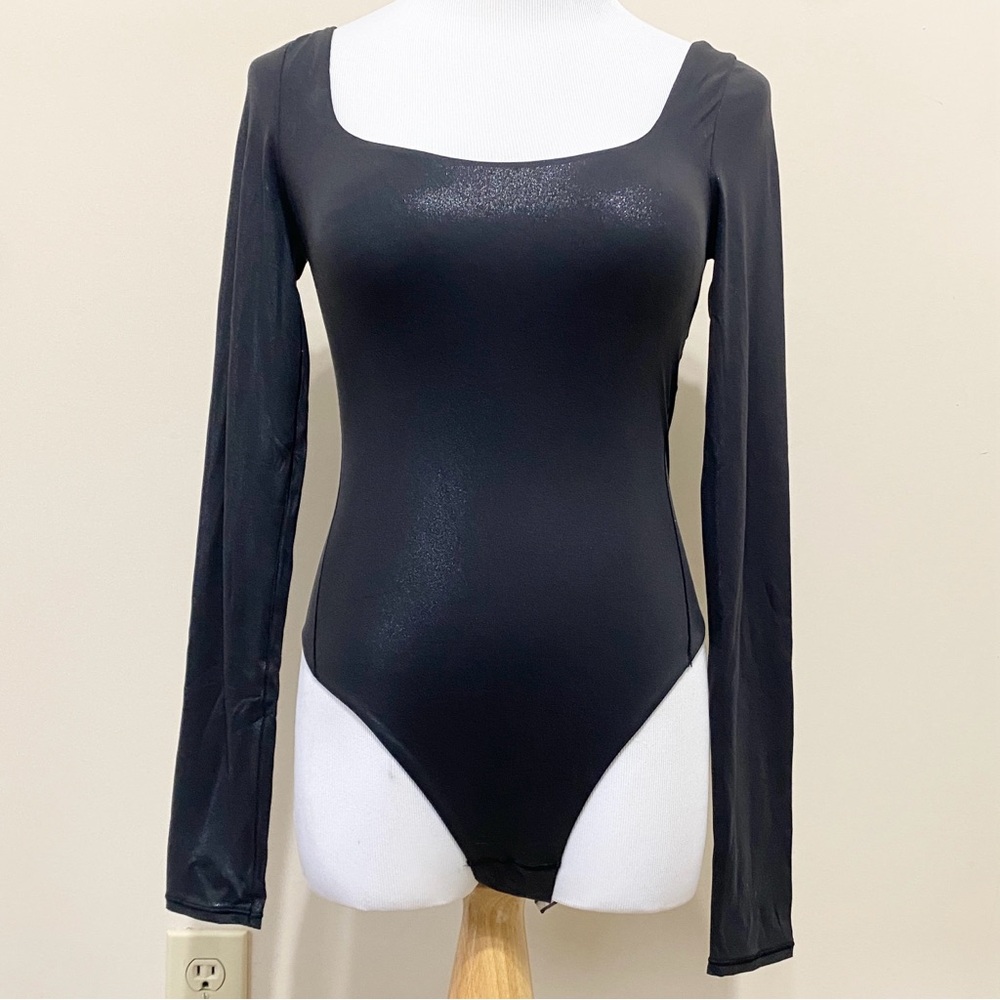 Lululemon Wundermost Ultra-Soft Nulu Square-Neck Long-Sleeve Bodysuit Shine Luxe